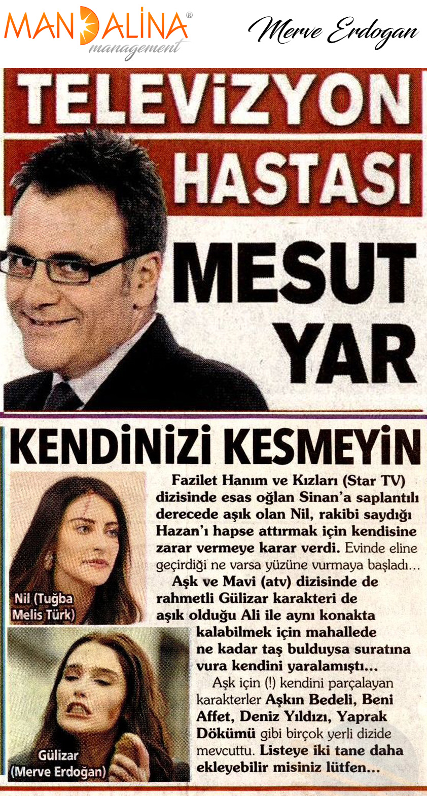 Merve Erdoğan - Posta Gazetesi Mesut Yar Köşe Yazısı 1