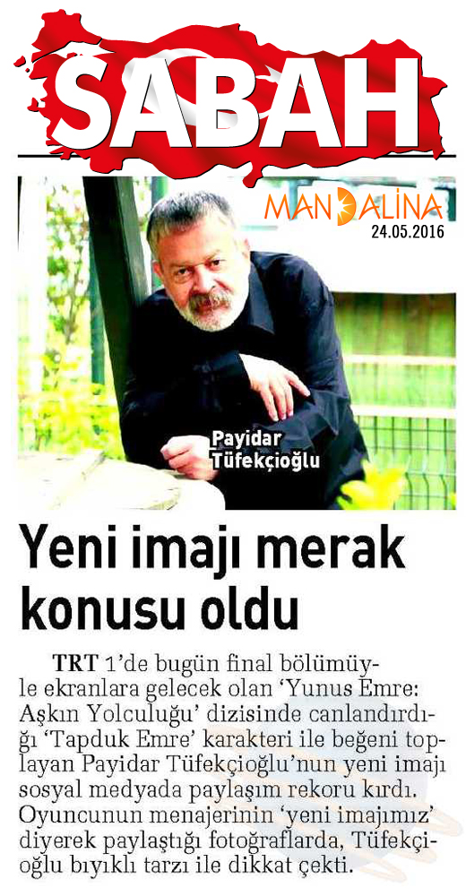 Payidar Tüfekçioğlu - Sabah Gazetesi Haberi 1